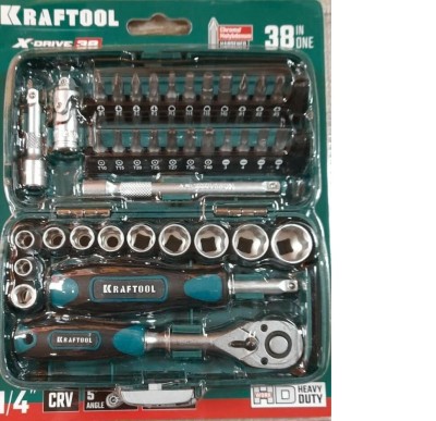 Набор KRAFTOOL "INDUSTRIE": Слесарно-монтажный инструмент, компактный, 1/4", 38 предм,  ( 27970-H38 )