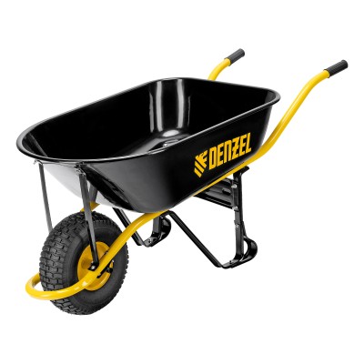 Тачка строительная, усиленная, объем 130 л, 230 кг, колесо 15х6.00-6 Denzel ( 689965 )