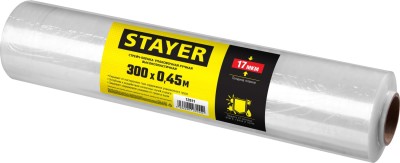 STAYER cтрейч-пленка упаковочная 300м х 450мм, 17мкм,  ( 12611 )
