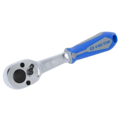 KING TONY Трещотка 1/4", 134 мм, 24 зубца, флажковая, фиксатор ( 2779-55G )