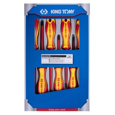KING TONY Набор отверток, диэлектрические, 7 предметов ( 30607MR )