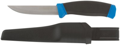 Нож строительный, нержавеющая сталь, прорезиненная ручка, лезвие 100 мм ( 10610М )
