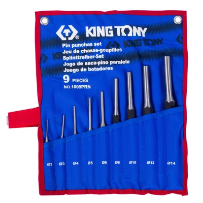 KING TONY Набор выколоток, чехол из теторона, 9 предметов ( 1009PRN )