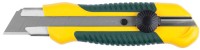 Нож с сегментированным лезвием, KRAFTOOL 09198, двухкомпонентный корпус, механический фиксатор, 25 мм,  ( 09198 )