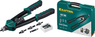 Kraftool "NUT-12" заклепочник резьбовой двуручный для резьбовых заклепок М3 - М12 в кейсе, 320 мм, ( 31183 )