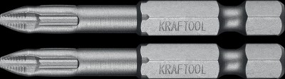 Биты "X-DRIVE" торсионные кованые, обточенные, KRAFTOOL 26121-2-50-2, Cr-Mo сталь, тип хвостовика E 1/4", PH2, 50мм, 2шт,  ( 26121-2-50-2 )