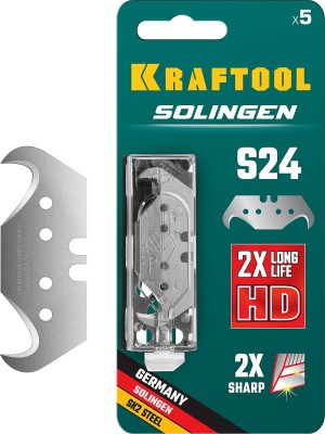 Лезвия крюковидные SOLINGEN, тип S24, 5 шт, KRAFTOOL