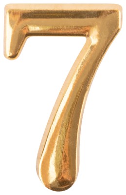 Цифра для обозначения номера квартиры, металлическая Золото "7" ( 67297 )