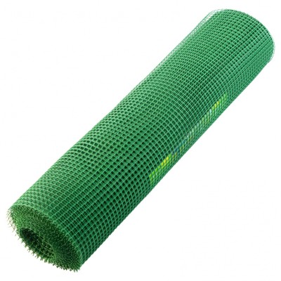Решетка заборная в рулоне, 1 х 20 м, ячейка 15 х 15 мм, пластиковая, зеленая, Россия ( 64512 )