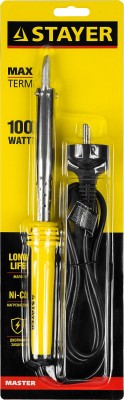 Паяльник STAYER "MASTER" с пластмассовой рукояткой и долговечным жалом, 100 Вт, клин,  ( 55305-100 )