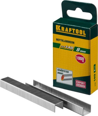 KRAFTOOL 8 мм скобы для степлера плоские тип 140, 1000 шт,  ( 31680-08 )