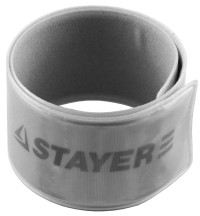 Браслет STAYER "MASTER" светоотражающий, самофиксирующийся, серый  ,  ( 11630-G )