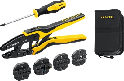 SP-4M набор пресс-клещи, 4 матрицы, в сумке чехле, STAYER Professional ( 45445 )