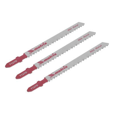 Полотна для электролобзика по металлу, 3 шт, T127D, 75 х 3 мм, HSS Matrix Professional, ( 78208 )