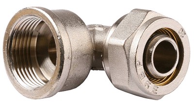 Уголок ЗУБР с внутренней резьбой, цанга-гайка, 1/2"х20х2,0 мм, никель,  ( 51410-20-1/2 )