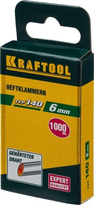 KRAFTOOL 6 мм скобы для степлера плоские тип 140, 1000 шт,  ( 31680-06 )