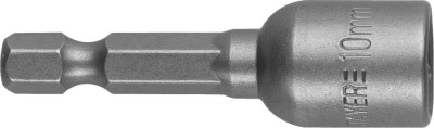 Бита STAYER "PROFI" с торцовой головкой, "Нат-драйвер", магнитная, тип хвостовика - E 1/4", длина 48 мм, 10мм, 1шт ,  ( 26390-10 )