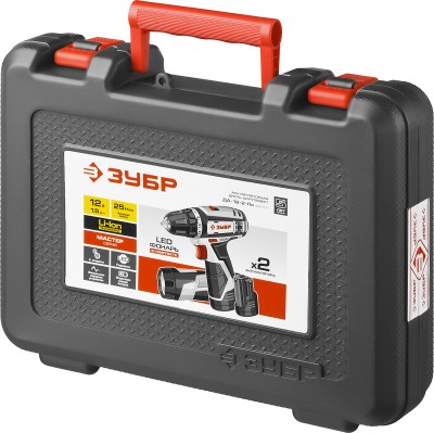 Дрель-шуруповерт "М1" 12 В, Li-Ion, + LED фонарь, 2 АКБ, ЗУБР,  ( ДА-12-2-Ли ФКНМ1 )