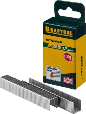 KRAFTOOL 12 мм скобы для степлера плоские тип 140, 1000 шт,  ( 31680-12 )