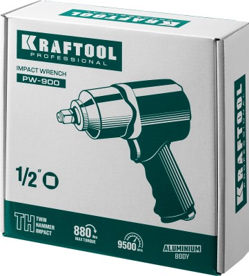 KRAFTOOL PW-900, 1/2", 880Нм, ударный пневматический гайковерт ( 64210 )