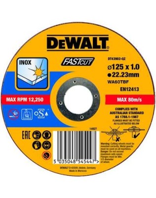 Круг отрезной, быстрый рез, 125x22.2x1 мм, тип 41, DEWALT, ( DT43902-QZ )