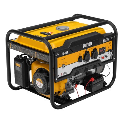 Генератор бензиновый PS-33E, 3.3 кВт, 230В, 15 л, электростартер Denzel ( 94537 )
