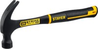 Молоток-гвоздодер STAYER "PROFESSIONAL" цельнометаллический с двухкомпонентной рукояткой, 450г,  ( 2025-450 )