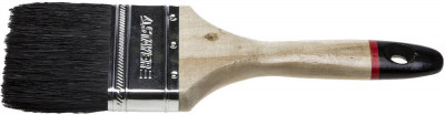 Кисть плоская STAYER "UNIVERSAL-EURO", чёрная натуральная щетина, деревянная ручка, 75мм,  ( 01022-075 )