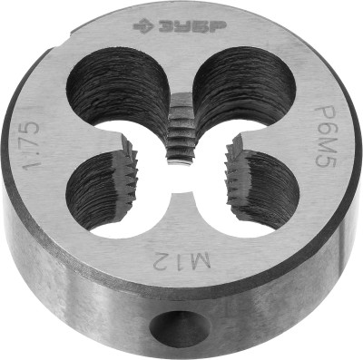 Плашка ЗУБР "ПРОФЕССИОНАЛ" круглая машинно-ручная для нарезания метрической резьбы, М12 x 1,75,  ( 4-28023-12-1.75_z01 )