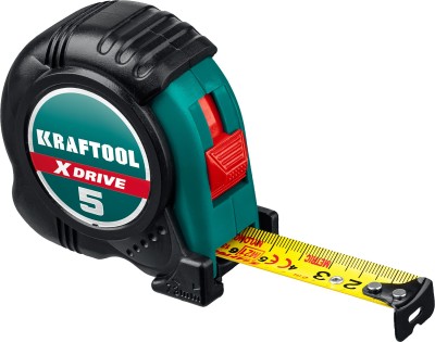 KRAFTOOL X-Drive 5м / 19мм рулетка с ударостойким обрезиненным корпусом 34122-05-19_z02