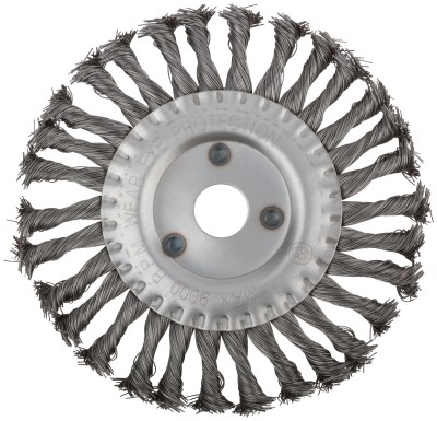 Корщетка дисковая прямая, посадочный диаметр 22,2 мм, стальная витая проволока 180 мм ( 39032 )