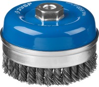 ЗУБР "ПРОФЕССИОНАЛ". Щетка чашечная усиленная для УШМ, плетеные пучки стальной проволоки 0,8мм, 120ммхМ14,  ( 35271-120_z02 )