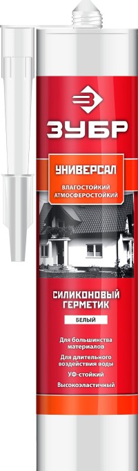 Герметик силиконовый ЗУБР белый, универсальный, 280мл,  ( 41233-0 )