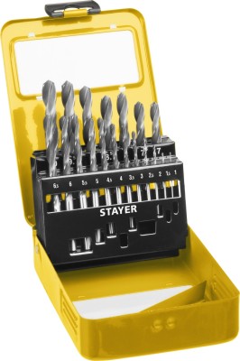 Набор сверл по металлу 19 шт (d=1-10 мм), HSS-R, сталь М2(S6-5-2), STAYER Professional 29602-H19, DIN 338 ( 29602-H19-M_z01 )