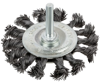 Корщетка дисковая прямая, со шпилькой, стальная витая проволока  75 мм ( 38473 )