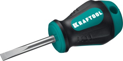 Отвертка KRAFTOOL, Cr-Mo-V сталь, двухкомпонентная противоскользящая рукоятка, SL, 5,5x38мм,  ( 250071-5.5-038 )