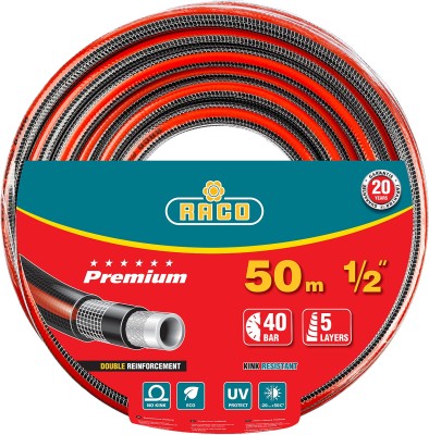 Шланг RACO PREMIUM поливочный, 40атм., армированный, 5-ти слойный, 1/2"х50м,  ( 40300-1/2-50_z01 )