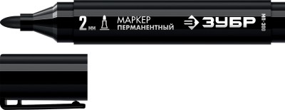 МП-300 черный, перманентный  маркер, заостренный наконечник, ЗУБР, 06322-2