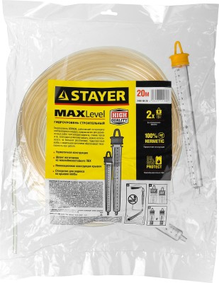 Гидроуровень STAYER "MASTER" с усиленной  измерительной колбой большого размера, d 6мм, 20м,  ( 3486-06-20 )