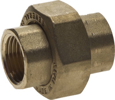 Соединитель GENERAL FITTINGS с накидной гайкой, латунь, г/г, 1/2",  ( 51037-G/G-1/2 )