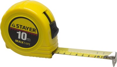 STAYER MaxTape 10м / 25мм рулетка в ударопрочном корпусе из ABS,  ( 34014-10-25 )