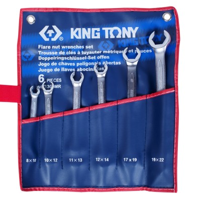 KING TONY Набор разрезных ключей, 8-22 мм, 6 предметов ( 1306MR )