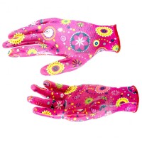 Перчатки садовые из полиэстера с нитрильным обливом, красные, M Palisad, ( 67746 )