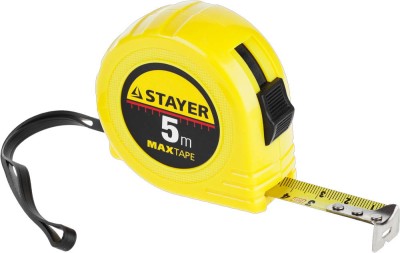 STAYER MaxTape 5м / 19мм рулетка в ударопрочном корпусе из ABS,  ( 34014-05-19 )