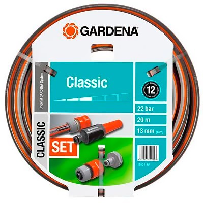 Шланг Classic 13 мм (1/2"), 20 м: комплект, GARDENA, ( 18004-20.000.00 )