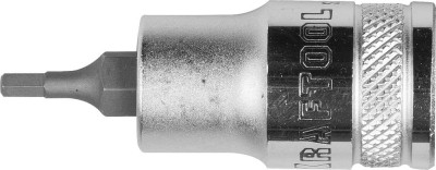 Торцовая бита-головка KRAFTOOL "INDUSTRIE QUALITAT", материал S2, HEX, сатинированная, 1/2", H3,  ( 27908-03_z01 )