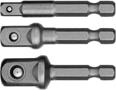 Набор STAYER MASTER "MAXFIX": Адаптеры для торцовых головок, сталь 40Cr, 3 предмета E1/4-1/4", E1/4-3/8", E1/4-1/2", 50 мм,  ( 26656-H3 )