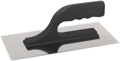 Кельма зубчатая 4 x 4, нержавеющая сталь, 270 x 130 мм, пластиковая ручка ( 30-2041 )