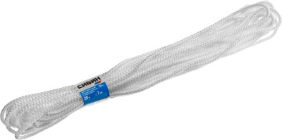 Шнур вязаный полипропиленовый СИБИН с сердечником, белый, длина 20 метров, диаметр 7 мм,  ( 50257 )