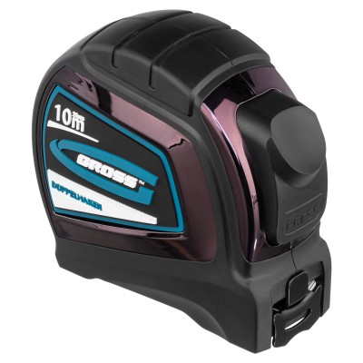 Рулетка "Doppelhaken", 10 м x 25 мм, двухсторонний зацеп, Нейлон, двусторонняя шкала, автоматическая фиксация Gross, ( 31126 )